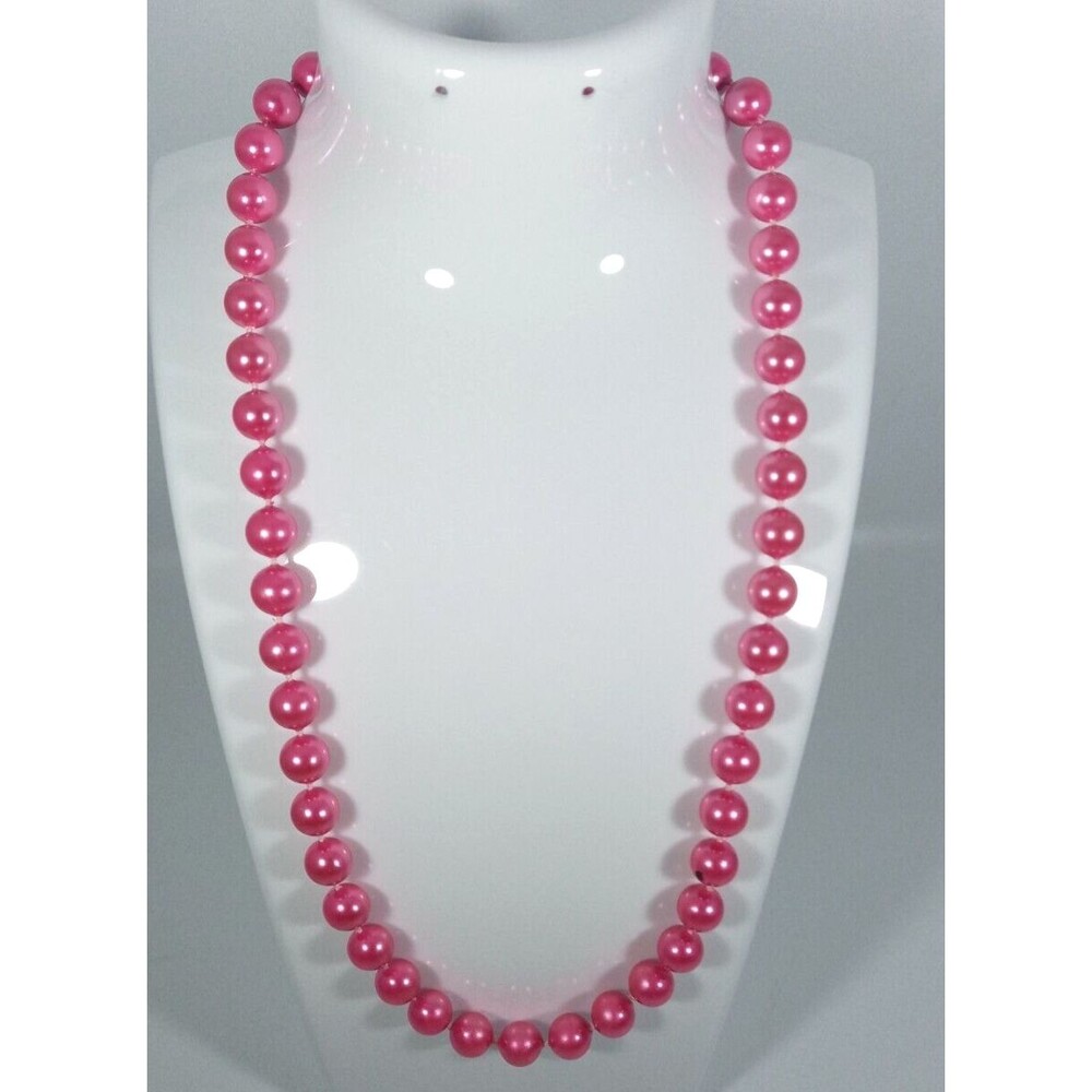 Vintage Pink Beaded Necklace 16" Classic Feminine Colorful Artsy Cottagecore EUC